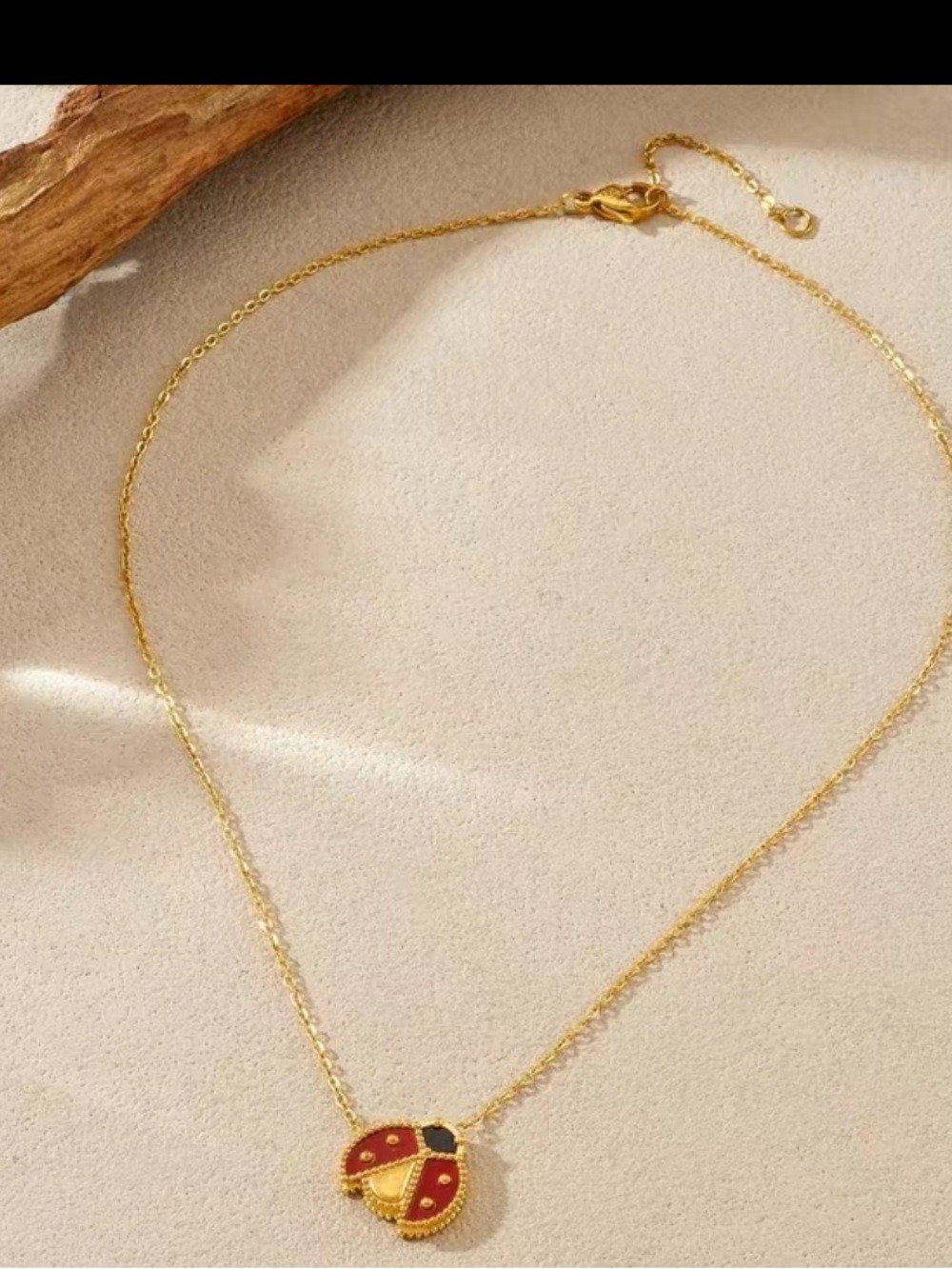 Gold-Plated Red Ladybug Necklace, Bracelet & Earring Set - Picture 7 of 9